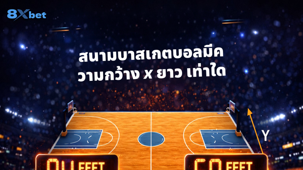 สนามบาสเกตบอลมีความกว้าง x ยาว เท่าใด